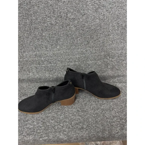 Style & Co Women's Sz 9.5Black Faux Suede Ankle Booties Boots Block Heel - Picture 4 of 13